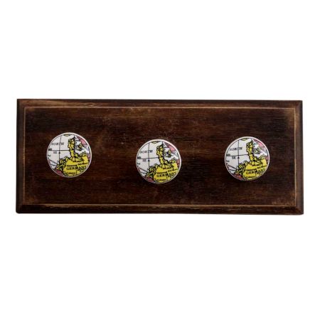 Germany Map Ceramic Wooden Hooks